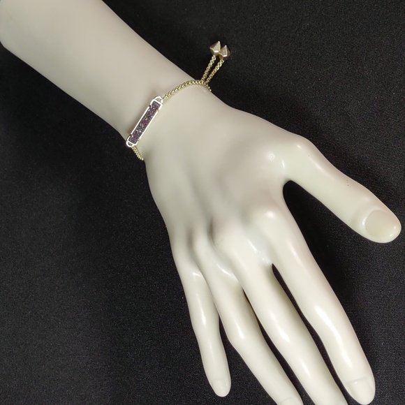 Kendra Scott "Stan" Peacock Drusy Quartz Adjustable Bracelet - Picture 2 of 7